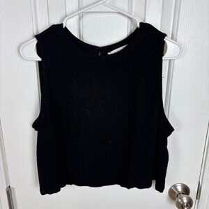 Petal &‎ Pup Marnie Tank & Wide Leg Pants Linen Set in Black Size L New